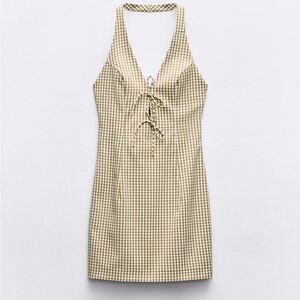 Zara gingham halter dress